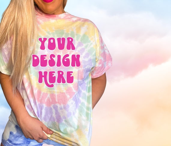 Gildan 5000 Hazy Rainbow Spiral Tie Dye 