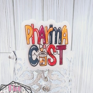 Pharmacist badge reel, pharmacy badge reel, badge reel, custom badge reel