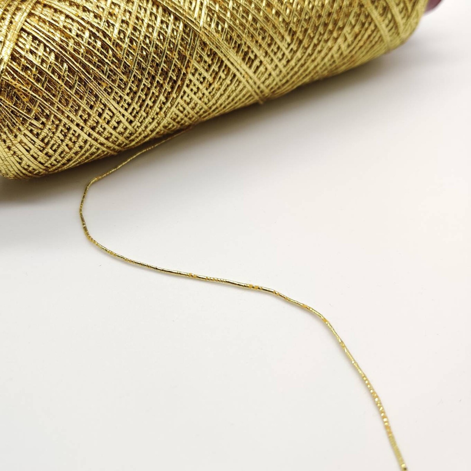 Metallic Gold Yarn 0.6mm Gold Cotton Yarn Glitter Metallic Etsy