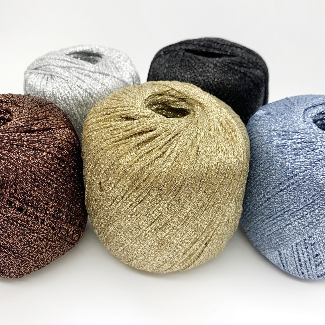 Metallic Lurex Yarn 520ft 0.8mm Glitter Gold Thread Silvery Etsy