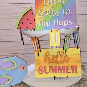 Happy Summer tiered Tray set
