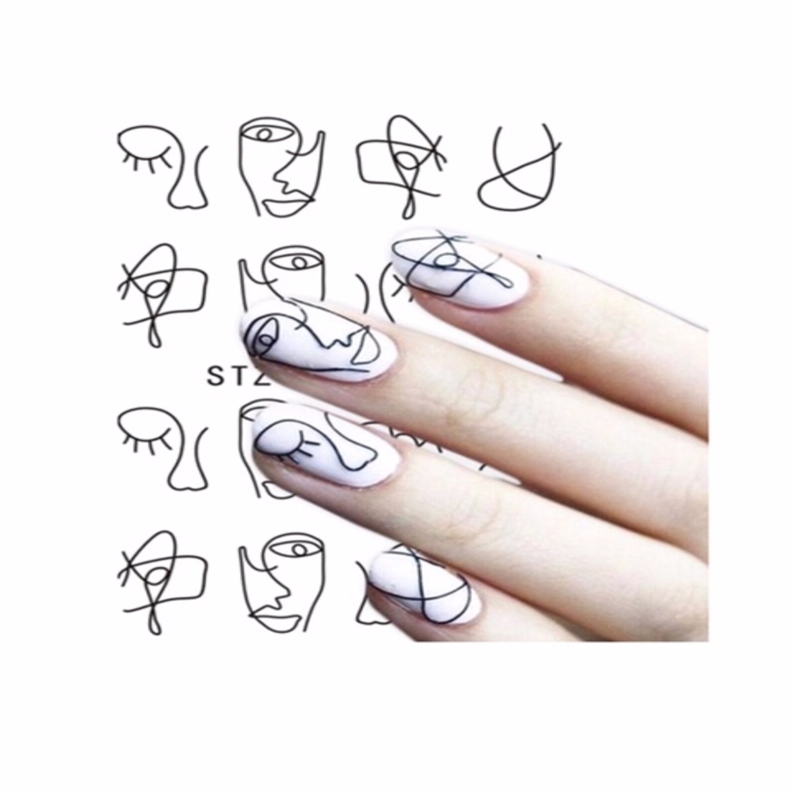 Abstract Art Nail Sticker DIY Nail Art DIY Manicure Etsy Canada