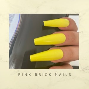Yellow long Luxury Press on Nails