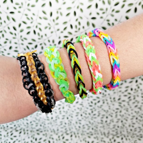 Rainbow Loom woven geometric Triangle beaded friendship bracelet – Tower  Creations