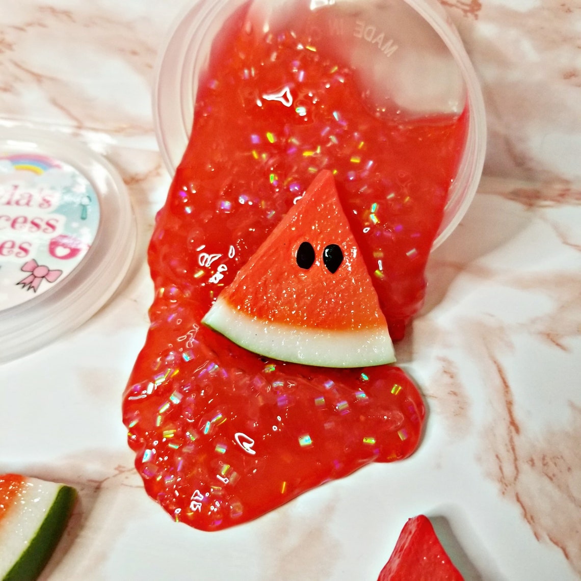 Watermelon Sugar Bingsu Slime Bingsu Bead Slime Clear | Etsy