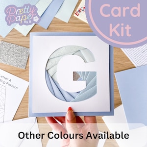 Kit de fabrication de cartes alphabet lettre G | Kit de cartes pliantes Iris | Kit de création de lettres initiales