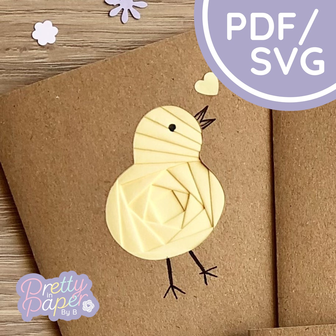 Chick Iris Folding Pattern Mini PDF & SVG | Beginner Chick Iris Folding ...