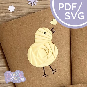 Küken Iris Faltmuster Mini PDF & SVG | Anfänger Küken Iris Falten Vorlage Download | Schnittdatei | Kartenherstellungs-Vorlage