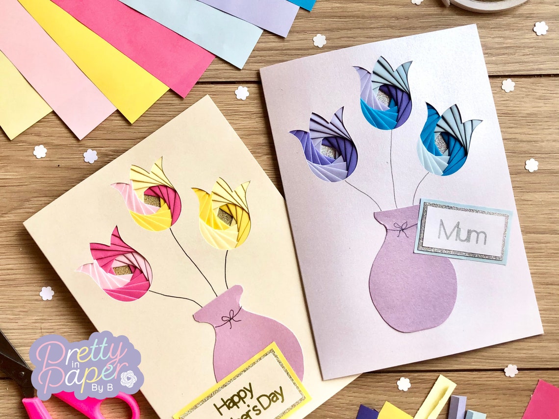 Tulip Iris Folding Pattern Mini PDF & SVG | Beginner Iris Folding ...