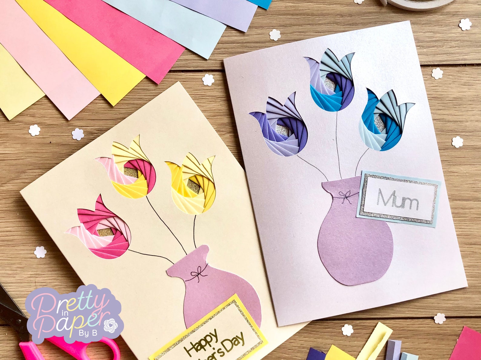 Tulip Iris Folding Pattern Mini PDF & SVG | Beginner Iris Folding ...