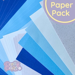 Ocean Waves Papier Pack A5, 30 Blatt | Perlmutt Papierblock | Sparkle Craft Paper Collection | Blau