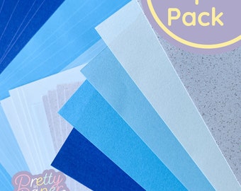 Ocean Waves Paper Pack A5, 30 Sheets | Pearlised Paper Pad | Sparkle Craft Paper Collection | Blue