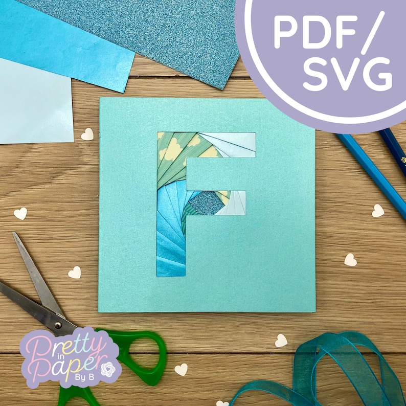 Letter F Iris Folding Pattern PDF & SVG | Alphabet Intermediate Iris ...