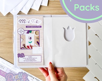 Tulip Flower Card Apertures A6 (Pack of 6) Mini | White Card Blanks & Envelopes x6