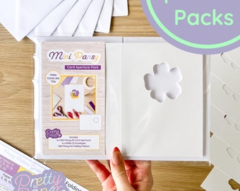 Pansy Flower Card Apertures A6 (Pack of 6) Mini | White Card Blanks & Envelopes x6