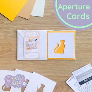 Proud Cat-openingenpakket (3 stuks) | Vierkante witte openingen (x3), gekleurde kaartblanco's (x3), vierkante enveloppen (x3)