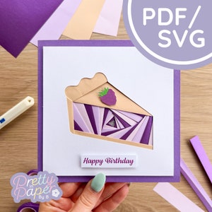 Tortenstück Iris Falten Muster PDF & SVG | Anfänger Druckbare Download | Schnittdatei | Kartenherstellungs-Vorlage