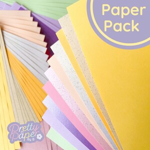 Papier A5 Spring Meadow, 60 feuilles | bloc de papier ordinaire, nacré et scintillant | Papier artisanal | Jaune Crème Or Rose Violet Vert