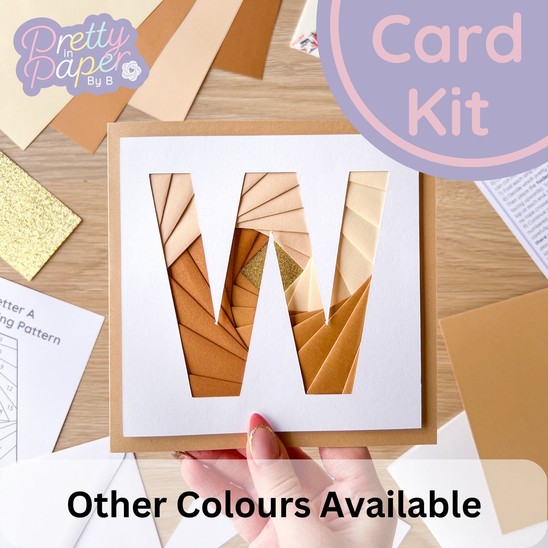 Card Making Kit Alphabet Letter W | Iris Folding Card Kit | Initial ...