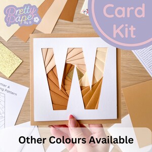 Kit de fabrication de cartes alphabet lettre W | Kit de cartes pliantes Iris | Kit de création de lettres initiales