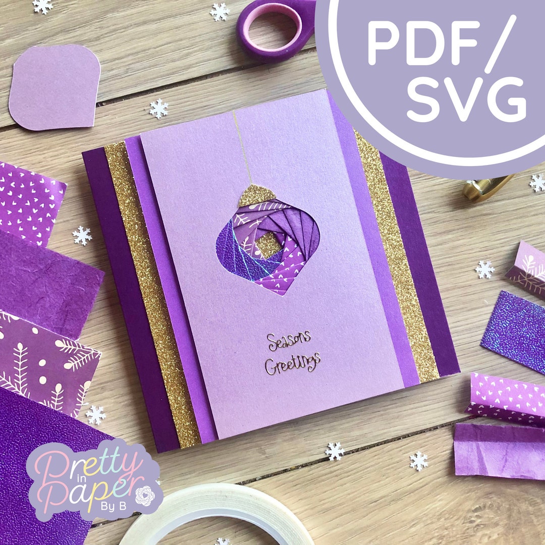 Bauble Iris Folding Pattern Mini PDF & SVG | Bulb Beginner Iris Folding ...