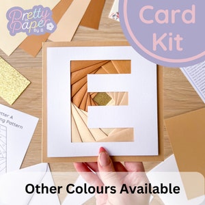 Kit de fabrication de cartes alphabet lettre E | Kit de cartes pliantes Iris | Kit de création de lettres initiales