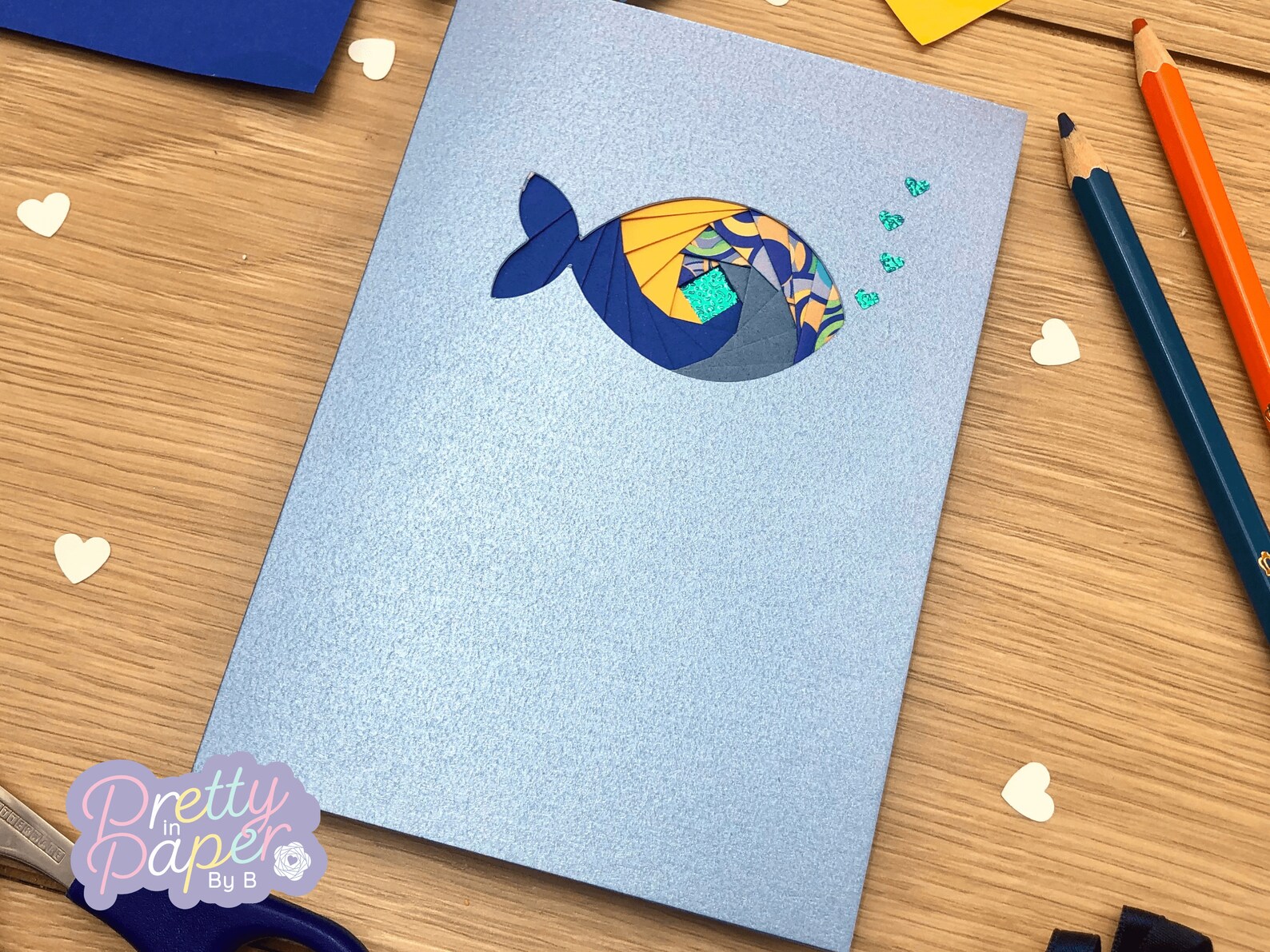Fish Iris Folding Pattern Mini PDF & SVG | Beginner Iris Folding ...