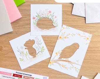 ADD-ON PACK extension for A Walk in the Woods Card Making Kit | Extra Apertures, Card blanks, Envelopes, Greetings, Insert paper