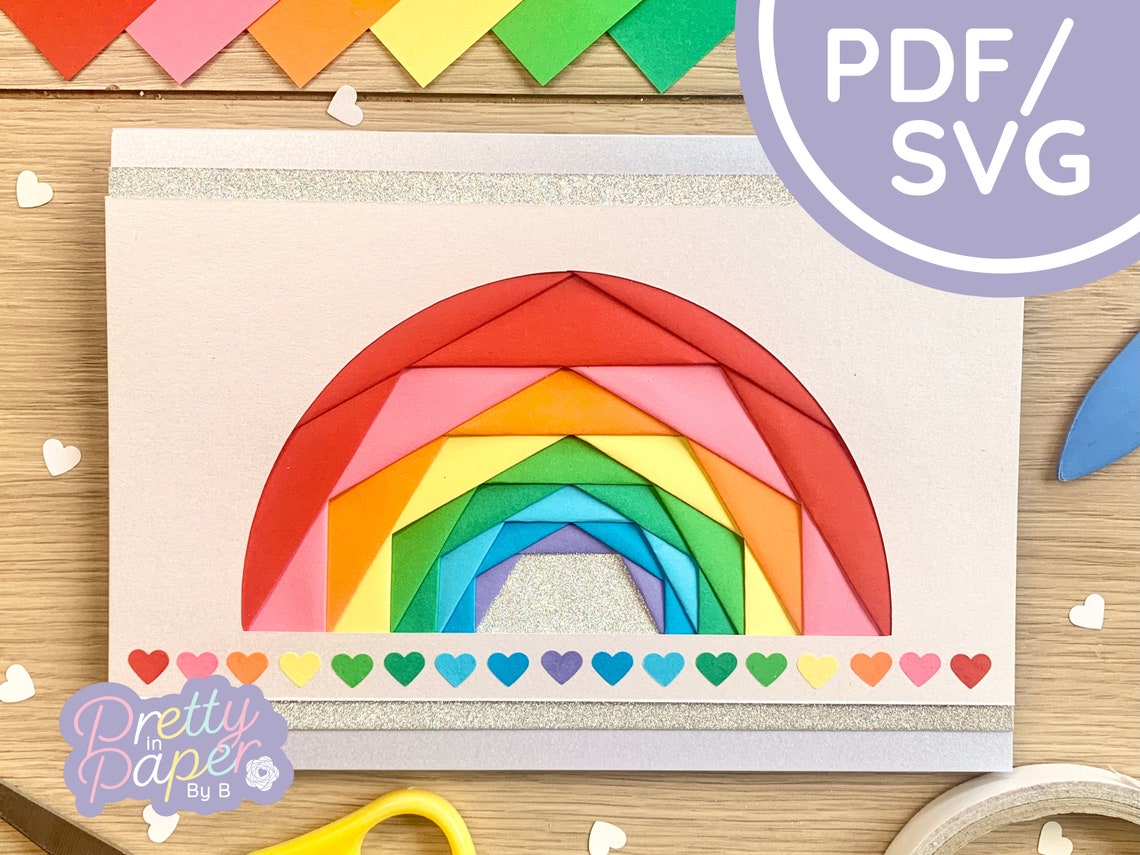 Rainbow Iris Folding Pattern PDF & SVG Rainbow Beginner Iris - Etsy Denmark