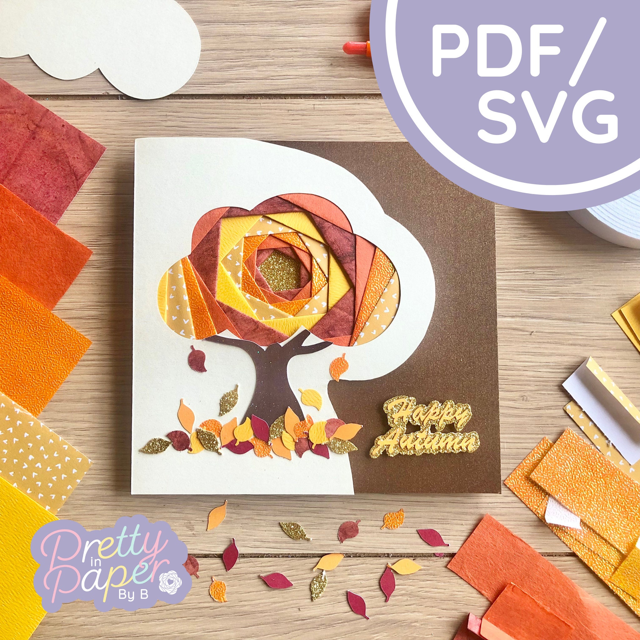 Tree Iris Folding Pattern PDF & SVG | Autumn Beginner Iris Folding ...