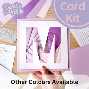 Kit de fabrication de cartes alphabet lettre M | Kit de cartes pliantes Iris | Kit de création de lettres initiales