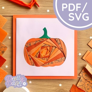Pumpkin Iris Folding Pattern PDF & SVG | Beginner Pumpkin Iris Folding Template Download | Cut File | Card Making Template