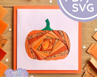 Pumpkin Iris Folding Pattern PDF & SVG | Beginner Pumpkin Iris Folding Template Download | Cut File | Card Making Template