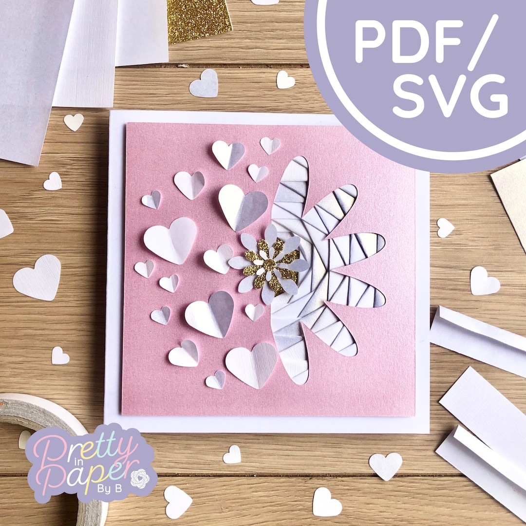 Daisy Flower (half) Iris Folding Pattern PDF & SVG | Flower ...
