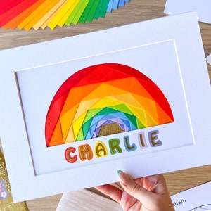 Craft Kit Personalised Rainbow | Beginners Rainbow Art Kit | Wall Art Kit | Iris Folding | Make Your Own Wall Art