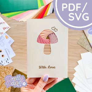 Modello modello pieghevole Toadstool Iris Mini PDF e SVG / Download stampabile per principianti / File di taglio / Modello per creazione di biglietti