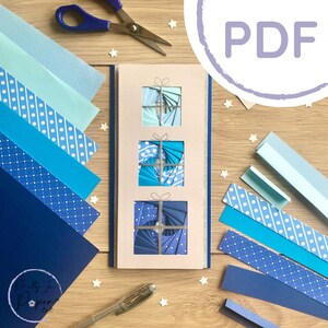 Present Iris Folding Patterns Bundle x4 Four Sqaure Iris Folding Patterns PDF Download Beginner Card Making Templates image 1