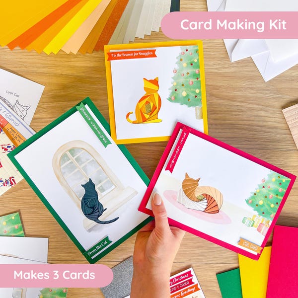 Craft for Cats Traditional Christmas Card Making Kit 2025 | Iris Folding Beginners | Letter Box Craft Gift
