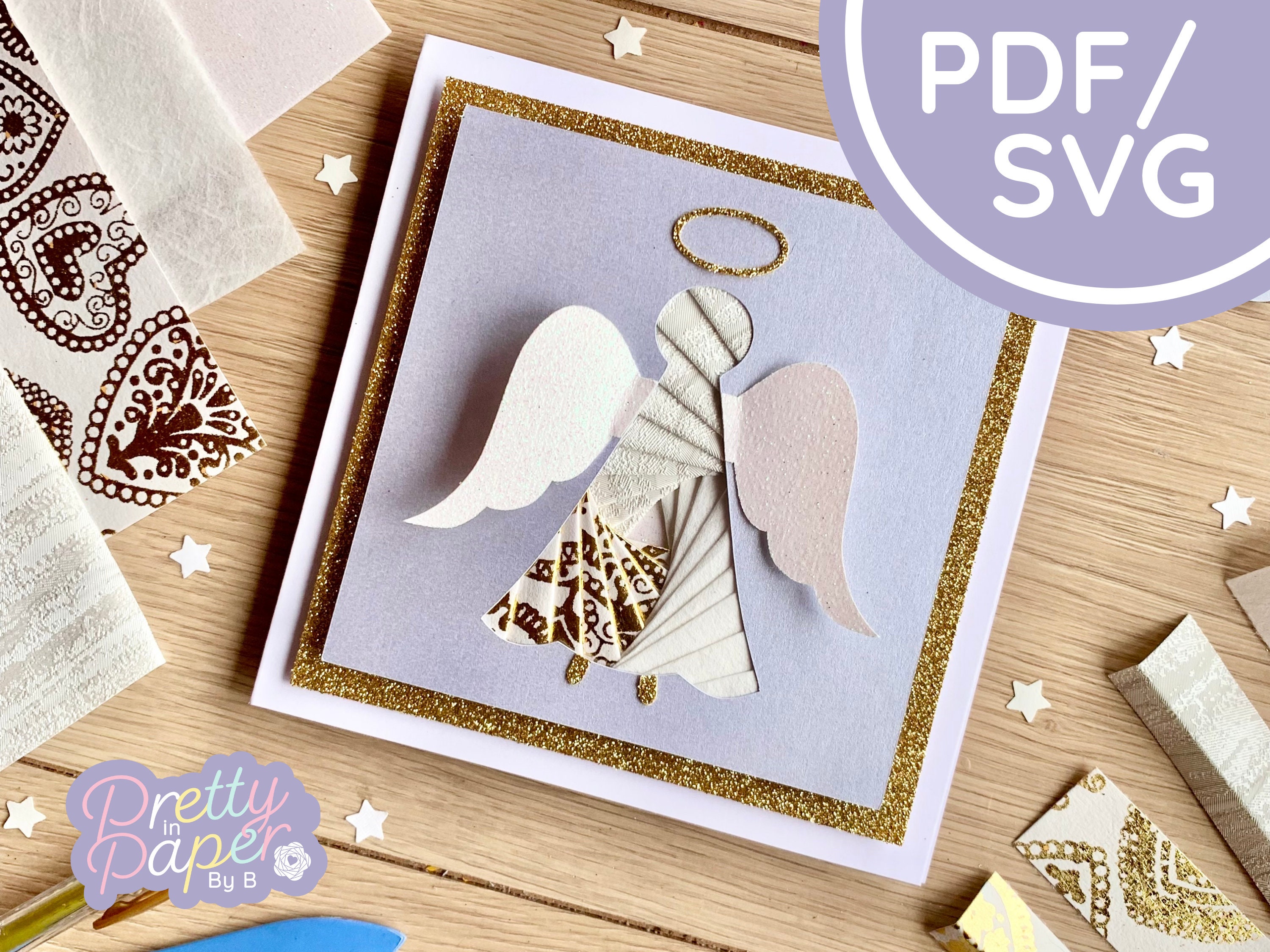 Angel Iris Folding Pattern PDF & SVG Christmas Angel  Etsy
