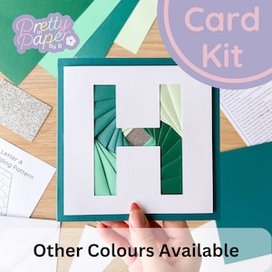 Kit de fabrication de cartes alphabet lettre H | Kit de cartes pliantes Iris | Kit de création de lettres initiales