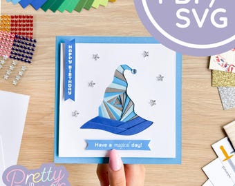 Wizard Hat Iris Folding Pattern PDF & SVG | Witch Hat Beginner Iris Folding Pattern Download | Cut File | Card Making Template