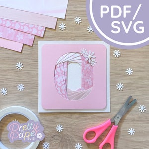 Zahl 0 Iris Faltmuster PDF SVG | Zero Anfänger Iris Falten Muster Download Schnittdatei | Geburtstagskarte-Herstellungs-Vorlage