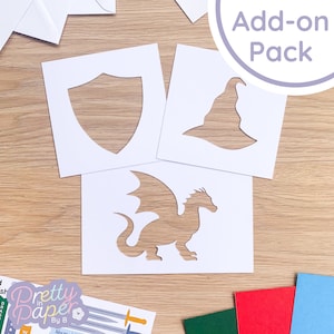 ADD-ON PACK extension for Magic Quest Card Making Kit | Extra Apertures, Card blanks, Envelopes, Insert paper