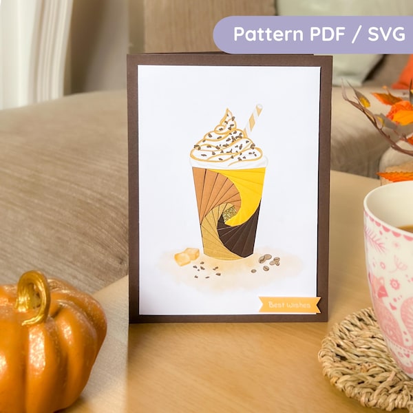 Coffee Flask Iris Folding Pattern PDF & SVG | Beginner Printable Download and Cut File