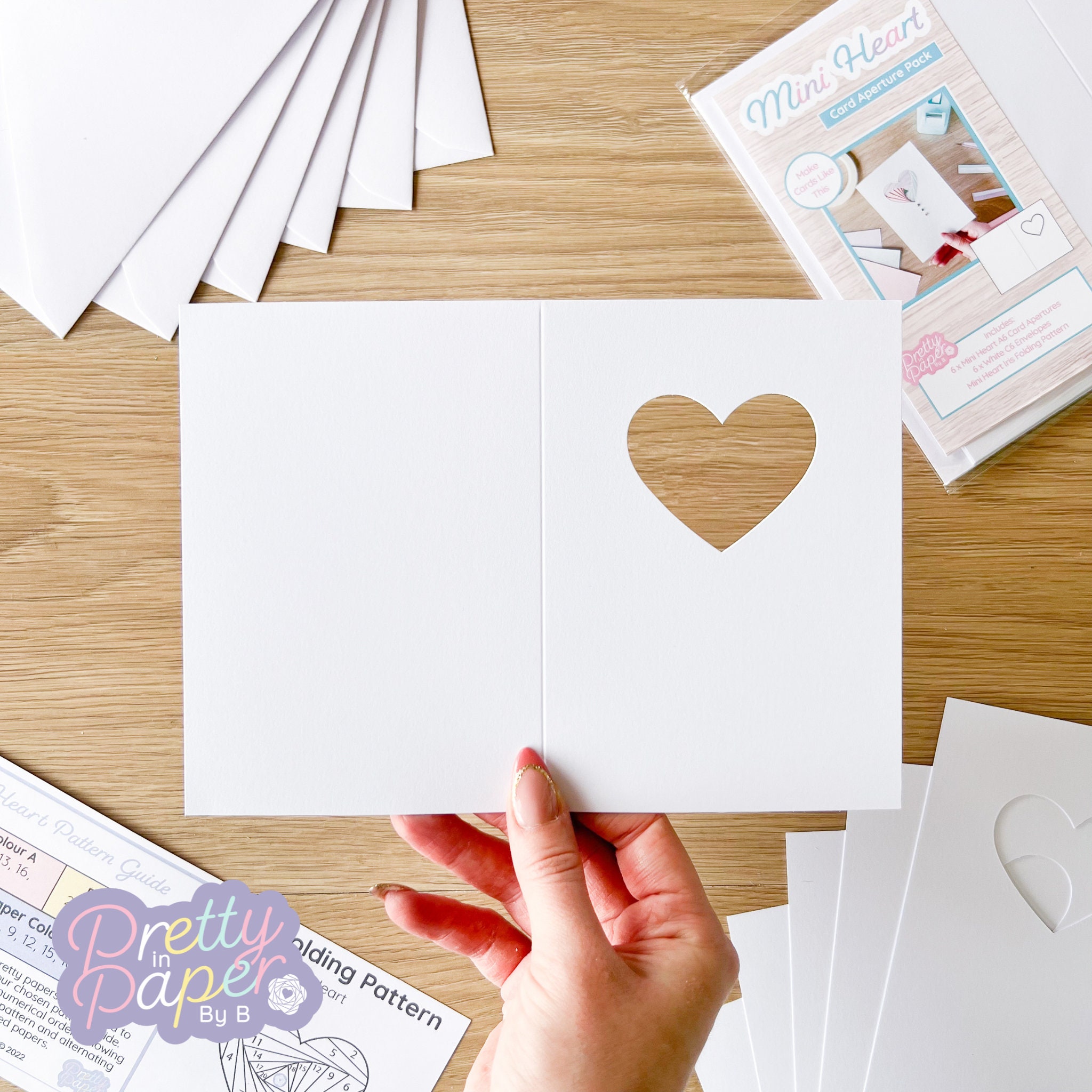 Mini Heart Card Apertures A6 pack of 6 White Card Blanks & Etsy