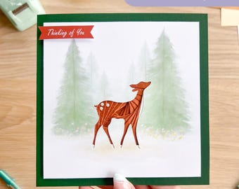 Forest Deer Iris Folding Pattern PDF & SVG | Beginner Printable Download and Cut File