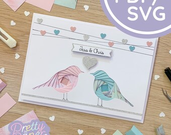Robin Iris Faltmuster PDF & SVG | 2x kleine Vögel Anfänger Iris Faltmuster Download | Rotkehlchen Garten Vogel Kartenherstellungs-Vorlage