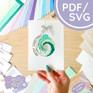 Snuisterij Iris vouwpatroon ronde PDF & SVG | Kerstbol Iris vouwsjabloon downloaden | Bestand knippen | Sjabloon voor het maken van kaarten