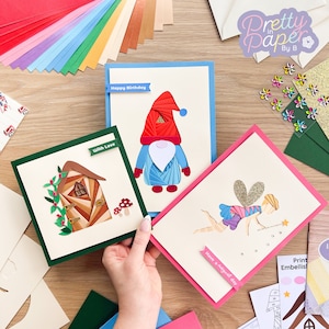 Kit voor het maken van kaarten voor geheime tuin | Knutselset Iris voor beginners | Brievenbus knutselcadeau | Fairy, Gonk & Secret Door