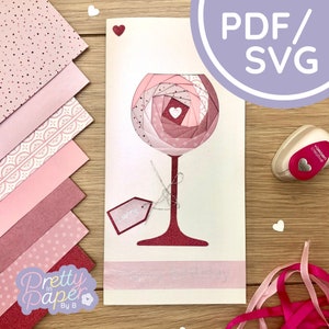 Patrón plegable Gin Glass Iris PDF & SVG / Descarga de patrón plegable Gin Advanced Iris / Archivo de corte / Plantilla de fabricación de tarjetas
